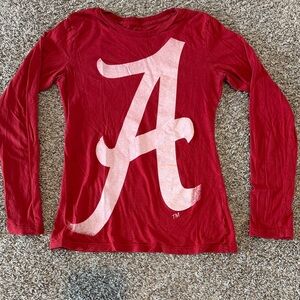 Red Long Sleeve Shirt with Large A Logo